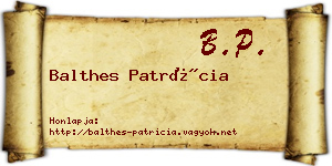 Balthes Patrícia névjegykártya